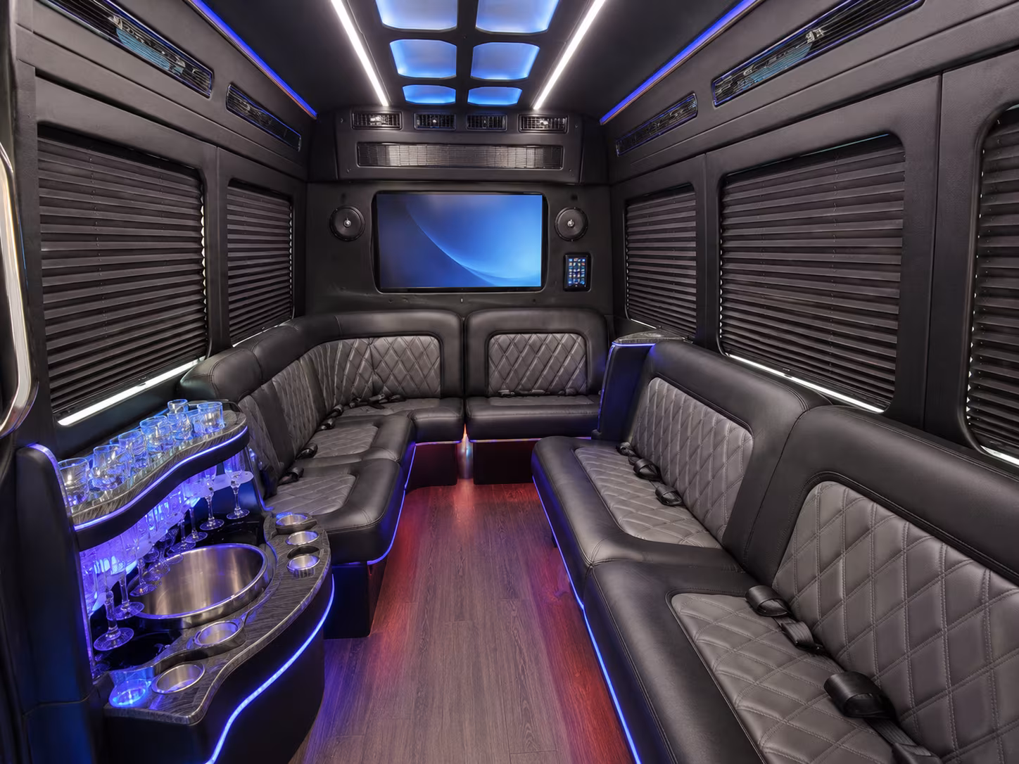 hampton party bus interior